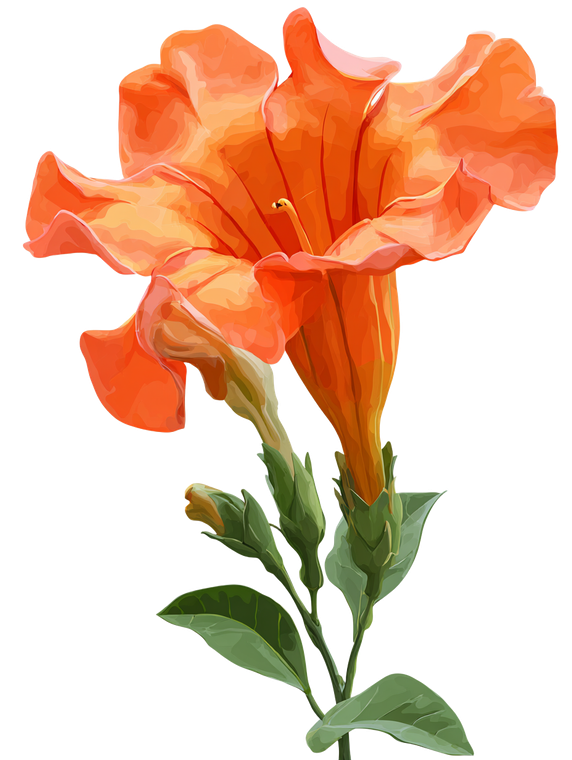 Orange Trumpet Flower V3 Vinyl Car Decal Sticker – Waterproof & UV-Resistant 4.1066666666666665"
