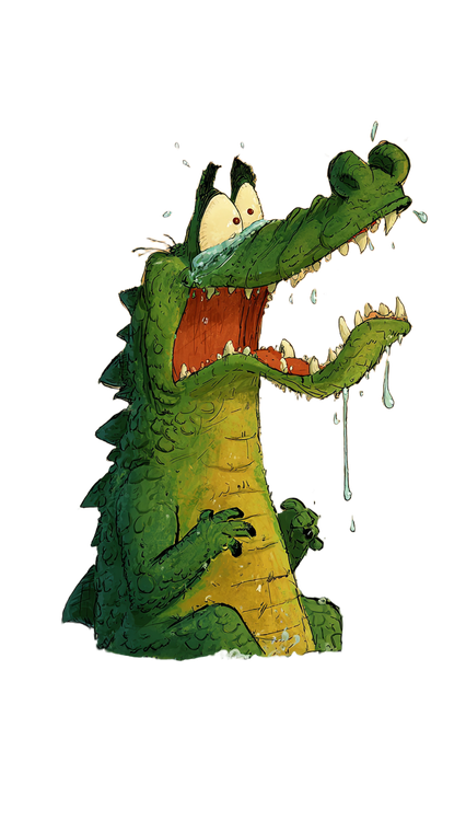 Crying Crocodile Cartoon Vinyl Car Decal Sticker – Waterproof & UV-Resistant 4.8533333333333335"