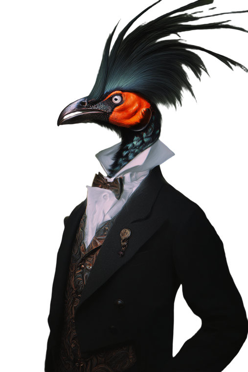 Gothic Bird Portrait Vinyl Car Decal Sticker – Waterproof & UV-Resistant 8.96"