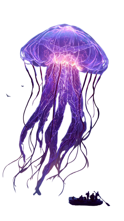 Giant Glowing Jellyfish V2 Vinyl Car Decal Sticker – Waterproof & UV-Resistant 9.706666666666667"