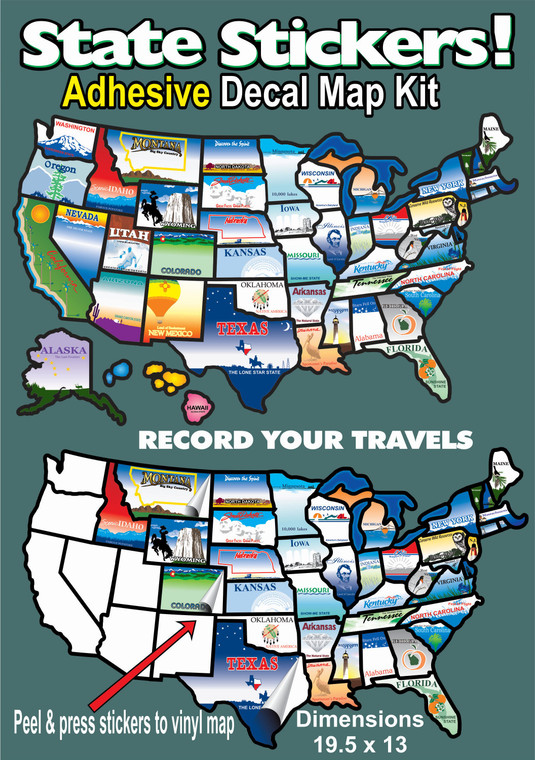 Show Off Your Travels with Tough United States Map Sticker | Self-Adhesive Vinyl for RVs