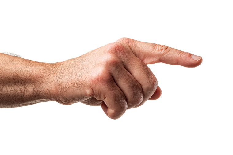 Pointing Hand V8 Vinyl Car Decal Sticker – Waterproof & UV-Resistant 5.97333333333333