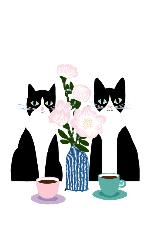 Cats At Table V2 Vinyl Car Decal Sticker – Waterproof & UV-Resistant 4.4