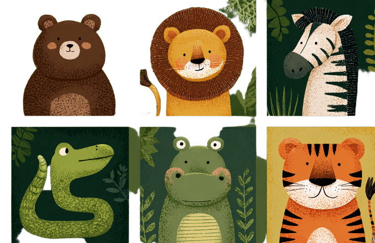 Animal Puzzle Cards V2 Vinyl Car Decal Sticker – Waterproof & UV-Resistant 2.933333333333333"