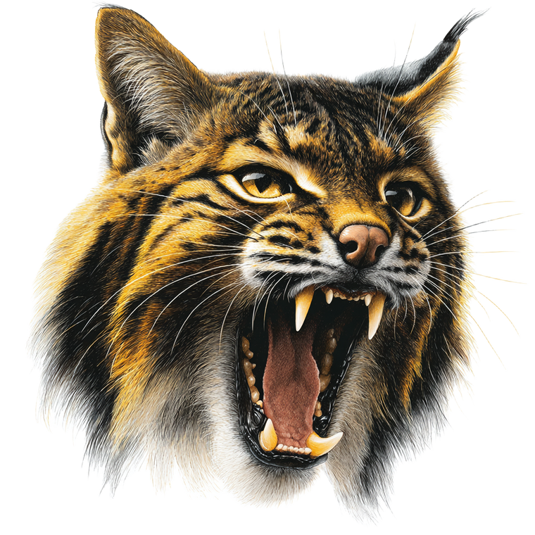 Roaring Wildcat Head Vinyl Car Decal Sticker – Waterproof & UV-Resistant 3.4133333333333336"