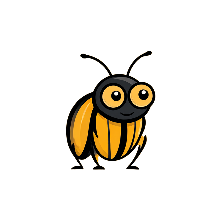 Golden Cartoon Beetle V2 Vinyl Car Decal Sticker – Waterproof & UV-Resistant 6.826666666666667"