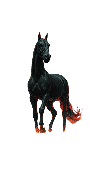 Flaming Black Horse V2 Vinyl Car Decal Sticker – Waterproof & UV-Resistant 5.12"