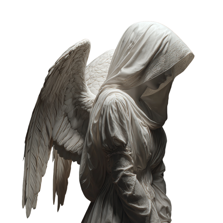 Angel With Veil Vinyl Car Decal Sticker – Waterproof & UV-Resistant 3.4133333333333336"