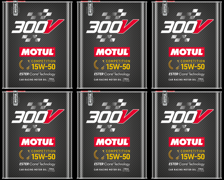 6x Motul 300V COMPETITION SAE 15W-50 Synthetic Oil | Maximum Power Output | Engine Protection | 2 Liter