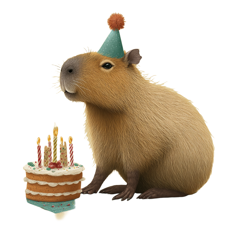 Capybara'S Birthday V3 Vinyl Car Decal Sticker – Waterproof & UV-Resistant 3.4133333333333336"