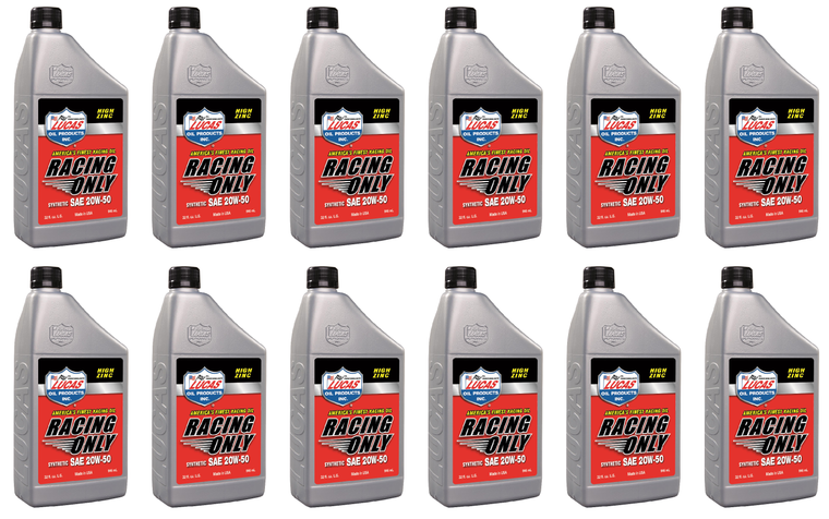 12x Lucas Oil SAE 20W-50 Synthetic Oil | High Zinc | Perfect for High RPM Engines