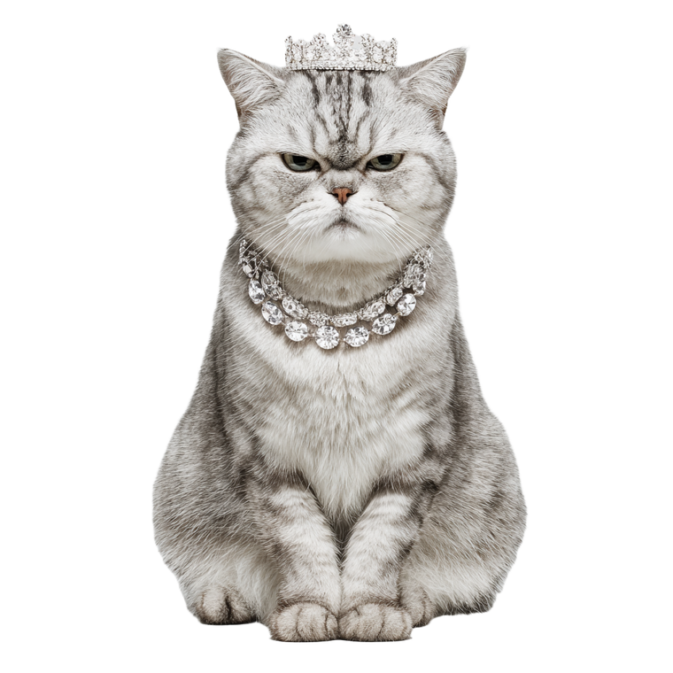 Glamorous Grumpy Cat Vinyl Car Decal Sticker – Waterproof & UV-Resistant 3.4133333333333336"