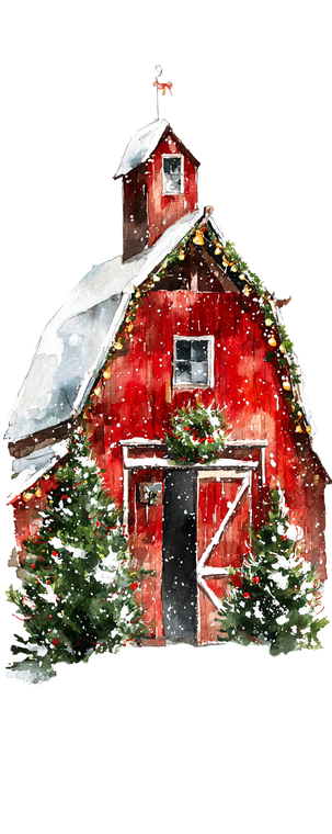 Christmas Barn Sticker Vinyl Car Decal Sticker – Waterproof & UV-Resistant 5.76"