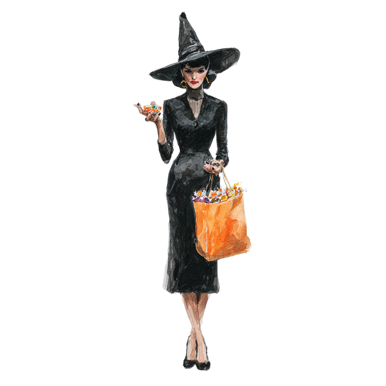 Halloween Witch Woman Vinyl Car Decal Sticker – Waterproof & UV-Resistant 6.826666666666667"