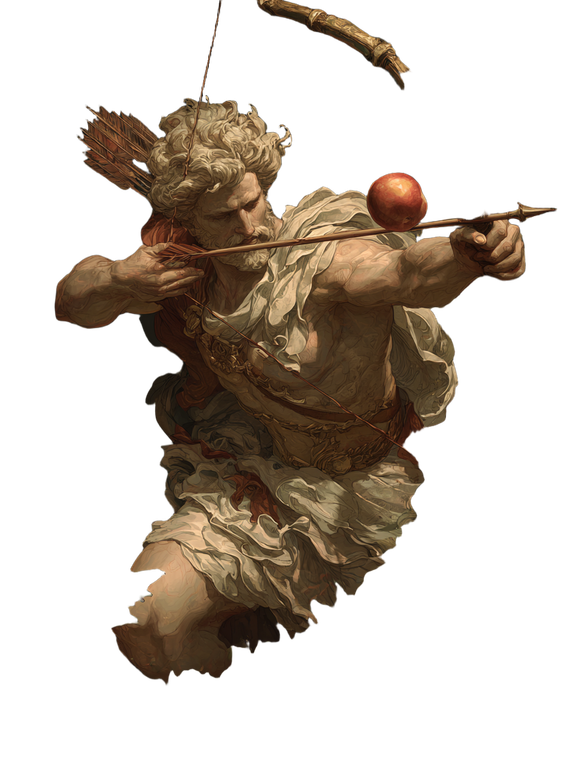 Jupiter Shooting Apple Vinyl Car Decal Sticker – Waterproof & UV-Resistant 8.213333333333333"