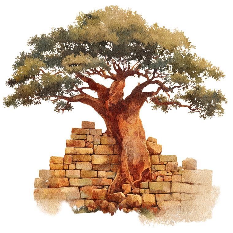 Ancient Stone Baobab Vinyl Car Decal Sticker – Waterproof & UV-Resistant 3.4133333333333336"