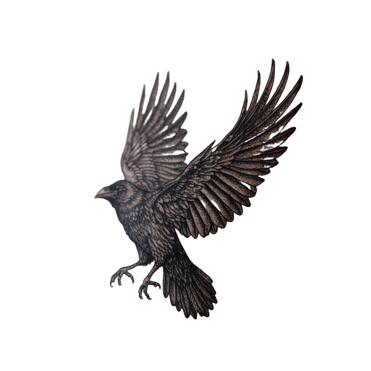 Flying Raven Tattoo V4 Vinyl Car Decal Sticker – Waterproof & UV-Resistant 3.4133333333333336"