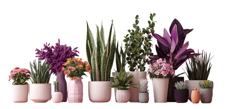 Potted Purple Plants Vinyl Car Decal Sticker – Waterproof & UV-Resistant 5.12"