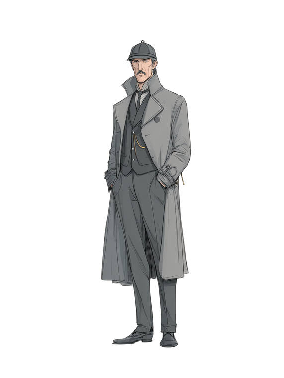 Sherlock Holmes Cartoon Vinyl Car Decal Sticker – Waterproof & UV-Resistant 8.213333333333333"