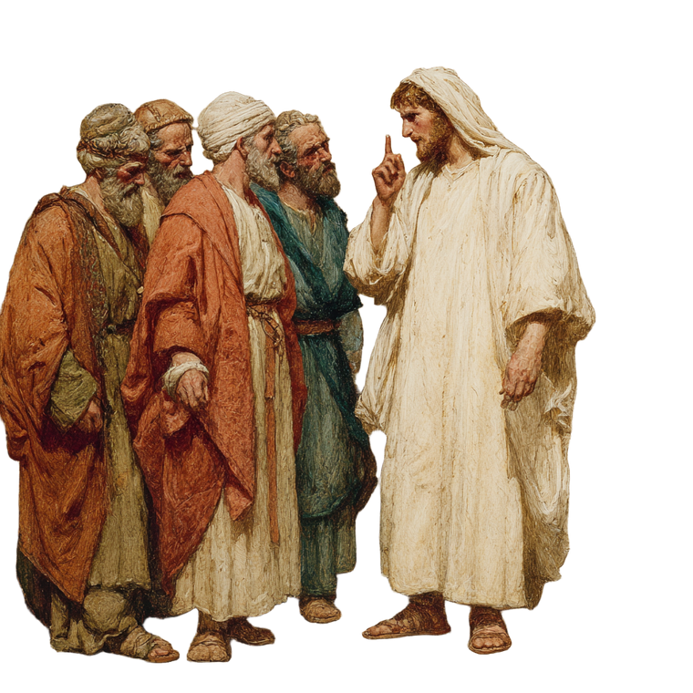 Jesus Teaching Pharisees Vinyl Car Decal Sticker – Waterproof & UV-Resistant 3.4133333333333336"