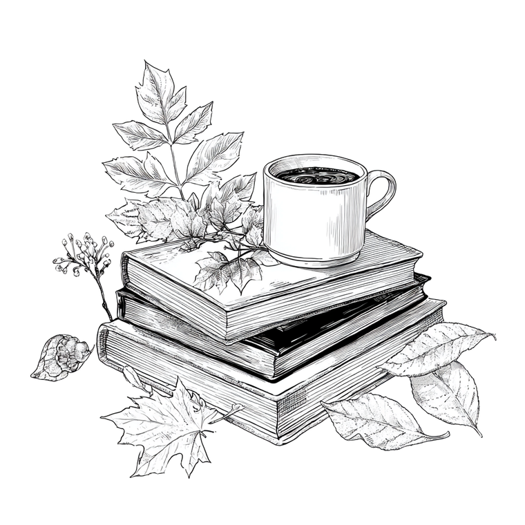 Books And Coffee Vinyl Car Decal Sticker – Waterproof & UV-Resistant 3.4133333333333336"