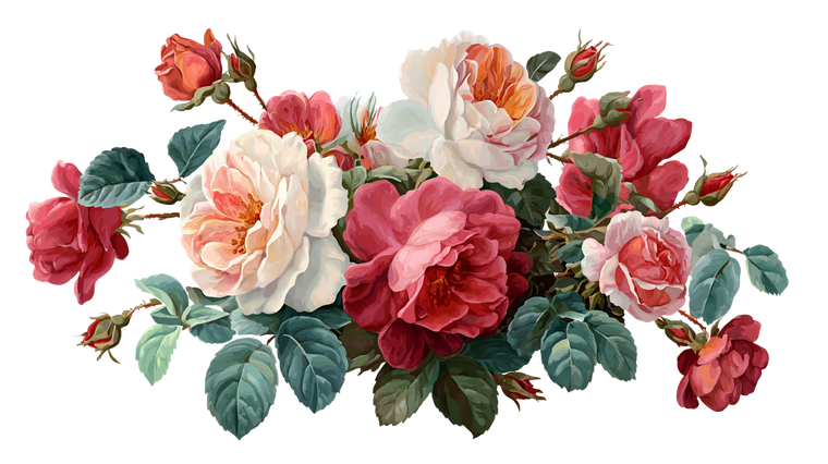 Hand-Painted Rose Bouquet Vinyl Car Decal Sticker – Waterproof & UV-Resistant 2.72"