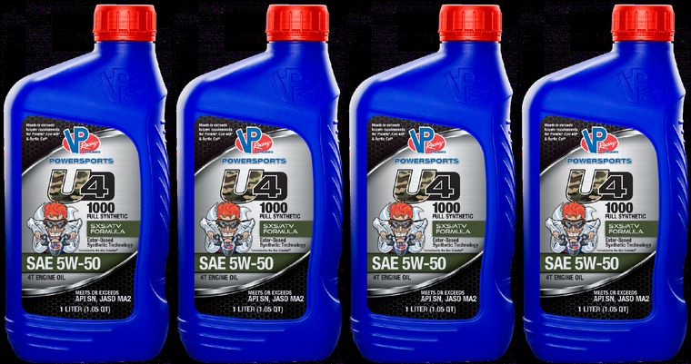 4x VP Racing Fuels Synthetic Oil | Peak Performance | SAE 5W-50 | 1.05 Quart | Single