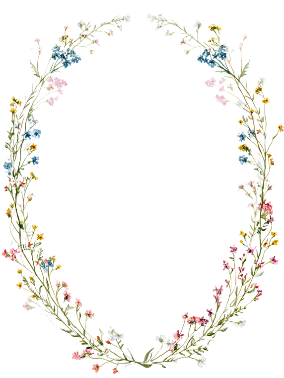 Wildflower Wreath Clipart V2 Vinyl Car Decal Sticker – Waterproof & UV-Resistant 8.213333333333333"