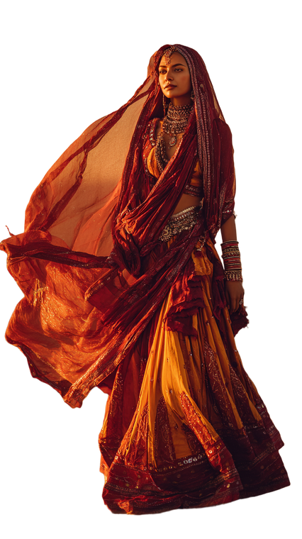 Regal Rajasthani Woman Vinyl Car Decal Sticker – Waterproof & UV-Resistant 9.706666666666667"