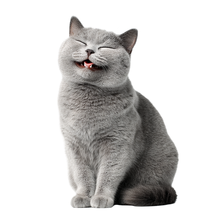 Smiling British Cat Vinyl Car Decal Sticker – Waterproof & UV-Resistant 6.826666666666667"