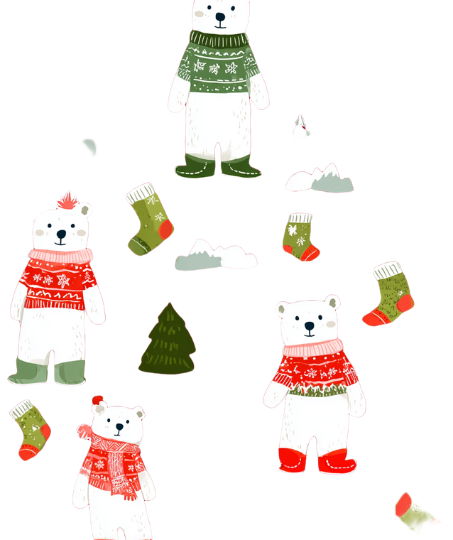 Festive Polar Bears Vinyl Car Decal Sticker – Waterproof & UV-Resistant 4.0"