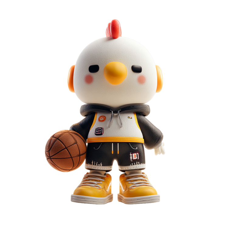Cartoon Chicken Basketball Vinyl Car Decal Sticker – Waterproof & UV-Resistant 3.4133333333333336"