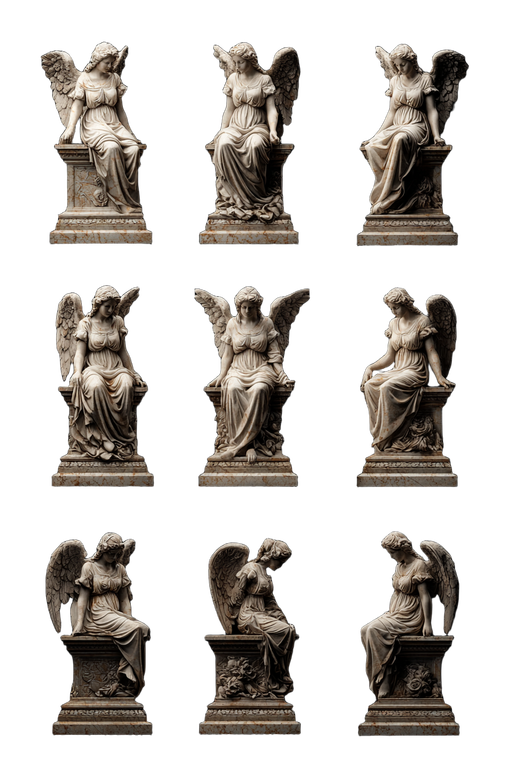 Angel Statues Collection Vinyl Car Decal Sticker – Waterproof & UV-Resistant 4.4