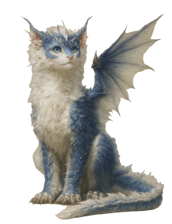 Fantasy Dragon Cat Vinyl Car Decal Sticker – Waterproof & UV-Resistant 4.16"