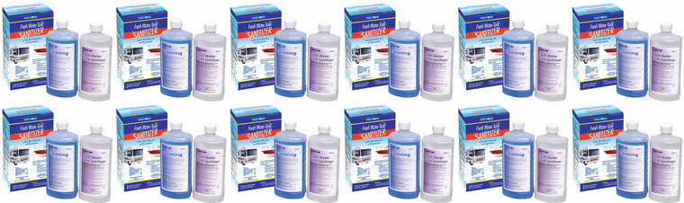 12x Thetford Fresh Water System Cleaner | 2 Part System | Kills 99% Bacteria - Staph, E-Coli, Listeria | 24 Ounce Bottles