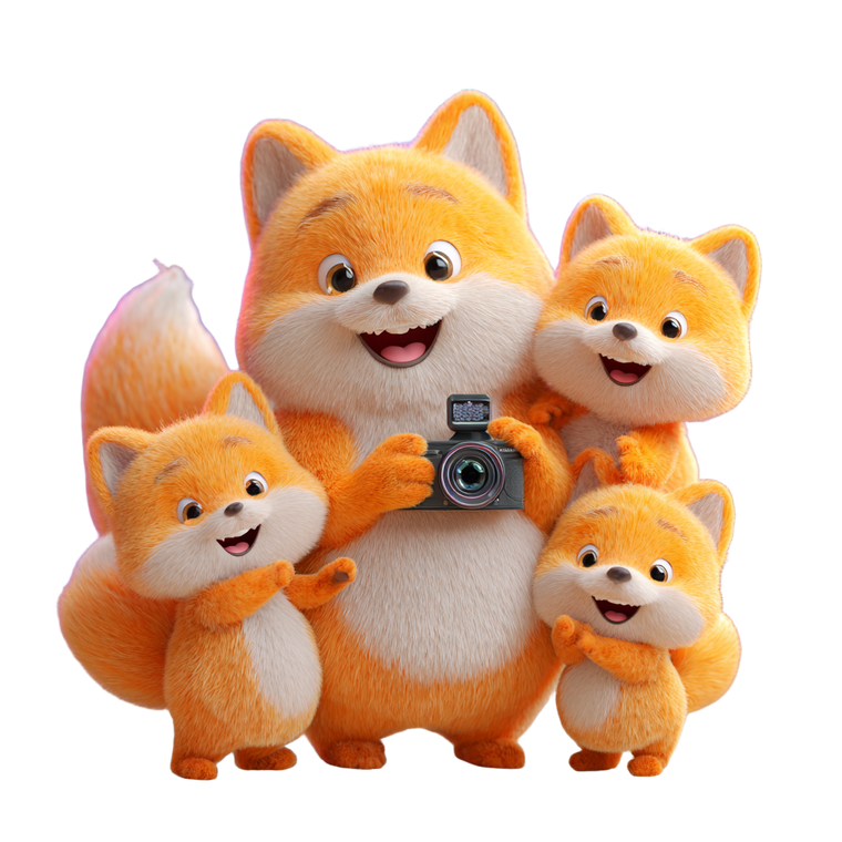 Fox Family Photo Vinyl Car Decal Sticker – Waterproof & UV-Resistant 3.4133333333333336"