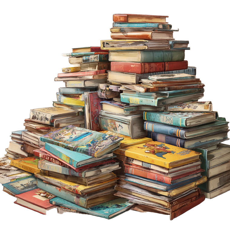 Stacked Books Magazines Vinyl Car Decal Sticker – Waterproof & UV-Resistant 6.826666666666667"