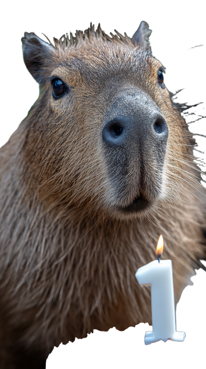 Capybara Eating Cake Vinyl Car Decal Sticker – Waterproof & UV-Resistant 9.706666666666667"