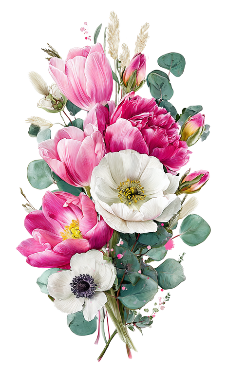 Botanical Watercolor Bouquet Vinyl Car Decal Sticker – Waterproof & UV-Resistant 4.693333333333333"