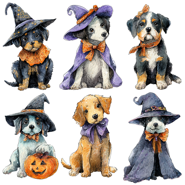 Halloween Puppy Clipart Vinyl Car Decal Sticker – Waterproof & UV-Resistant 6.826666666666667"