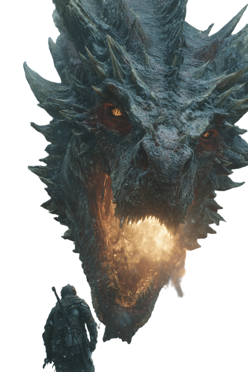 Dragon Vs Ice Warrior Vinyl Car Decal Sticker – Waterproof & UV-Resistant 8.96"