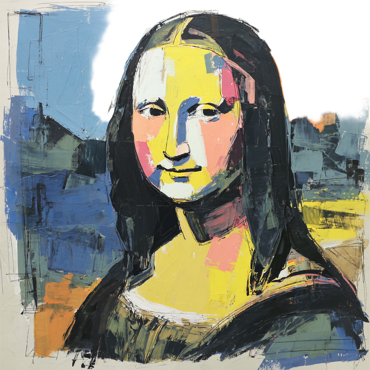 Colorful Smiling Mona Vinyl Car Decal Sticker – Waterproof & UV-Resistant 3.4133333333333336"