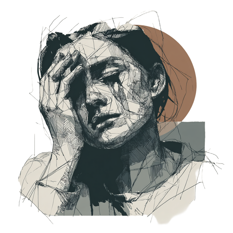 Anxious Woman Crying Vinyl Car Decal Sticker – Waterproof & UV-Resistant 3.4133333333333336"