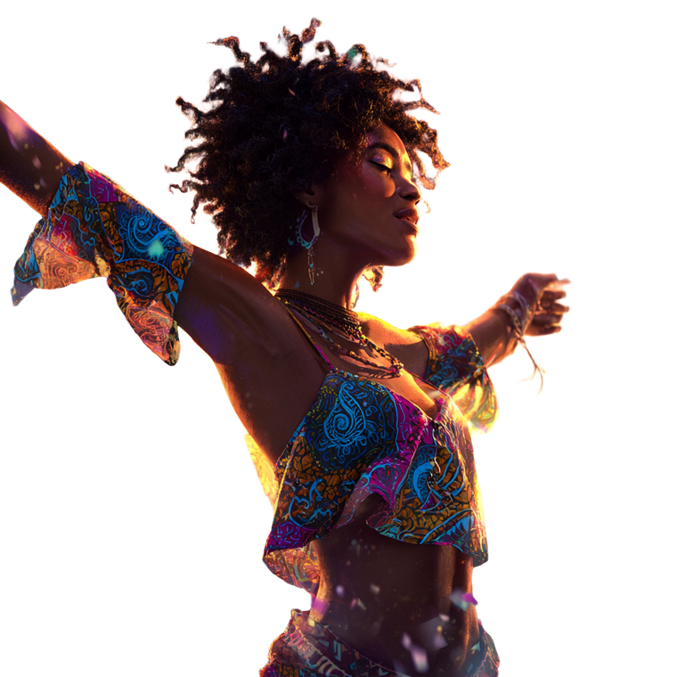 Dancing Afrobeat Woman Vinyl Car Decal Sticker – Waterproof & UV-Resistant 3.4133333333333336"