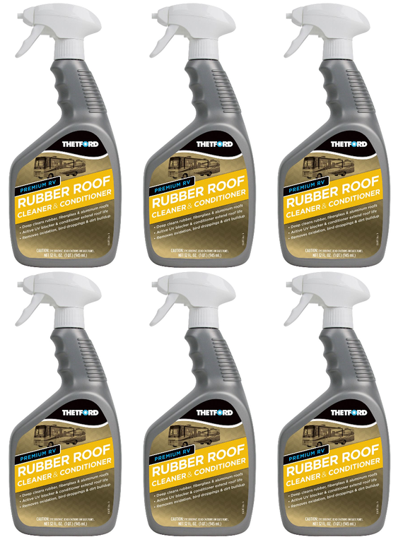 6x Ultimate RV Rubber Roof Cleaner | Deep Cleans & Conditions | Removes Oxidation, Sap & Bird Droppings | 32oz Spray Bottle