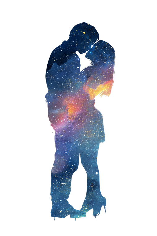 Stellar Embrace Silhouette Vinyl Car Decal Sticker – Waterproof & UV-Resistant 8.96"