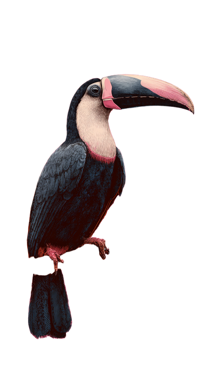 Toucan Vector Drawing Vinyl Car Decal Sticker – Waterproof & UV-Resistant 9.706666666666667"