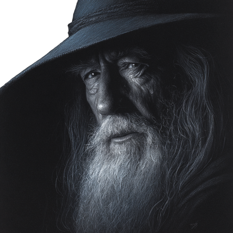 Wizard Portrait Sketch Vinyl Car Decal Sticker – Waterproof & UV-Resistant 3.4133333333333336"
