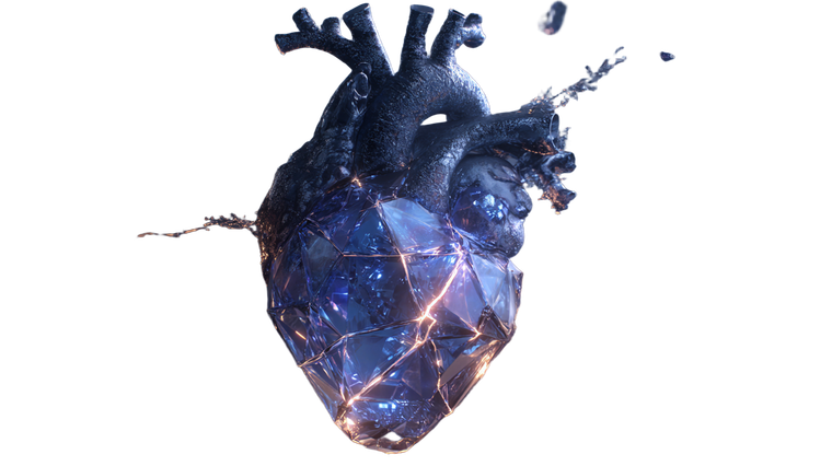 Glowing Sapphire Heart Vinyl Car Decal Sticker – Waterproof & UV-Resistant 5.4