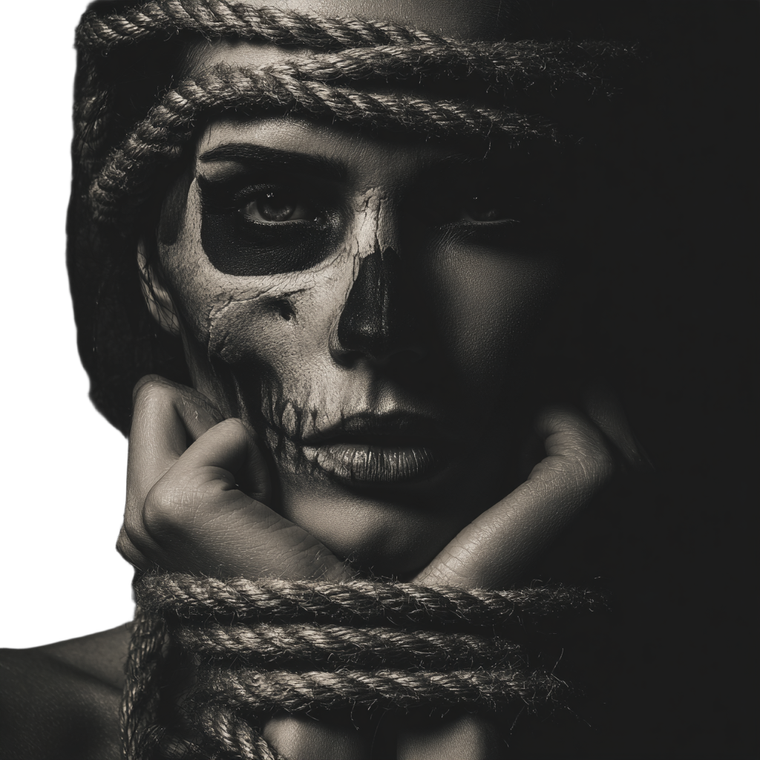 Half-Skull Woman Vinyl Car Decal Sticker – Waterproof & UV-Resistant 6.826666666666667"